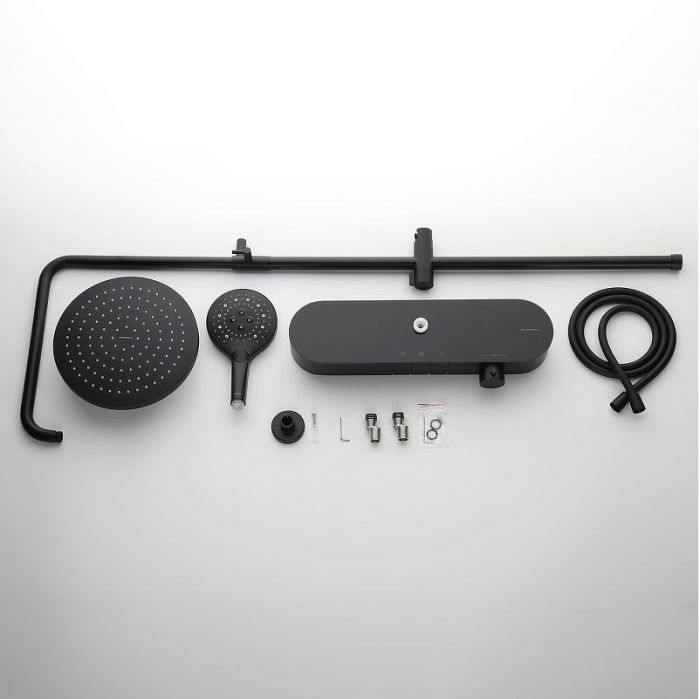 Душевая система Abelsberg Intensa SNS52655MB с термостатом цвет Вулканический черный