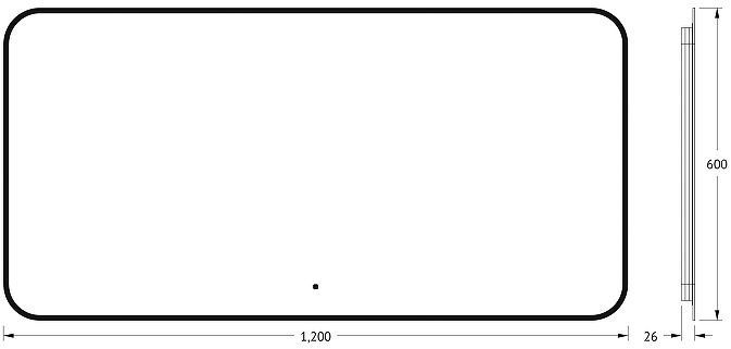 Зеркало Defesto Aura 120х60 DF 2968RH с подсветкой 34W-4500K/ИК - выключатель/Нейтральный белый свет/Черная рама Зеркало Defesto Aura 120х60 DF 2968RH с подсветкой 34W-4500K/ИК - выключатель/Нейтральный белый свет/Черная рама
