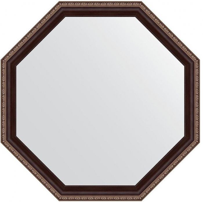 Зеркало Evoform Octagon 64х64 BY 7399 в багетной раме - Махагон с орнаментом 50