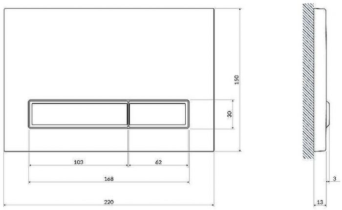 Клавиша смыва Cersanit Blick 64113 Белая