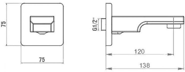 Излив для смесителя E.C.A. Tiera 102159205EX-K Хром