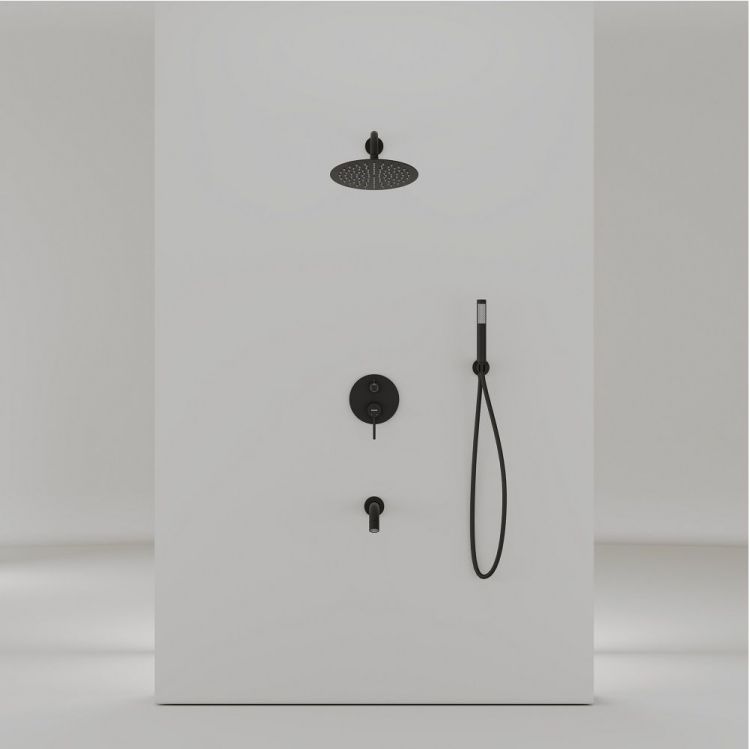 Душевой комплект SANCOS Select встраиваемый для душа, цвет чёрный матовый, SC3004MB