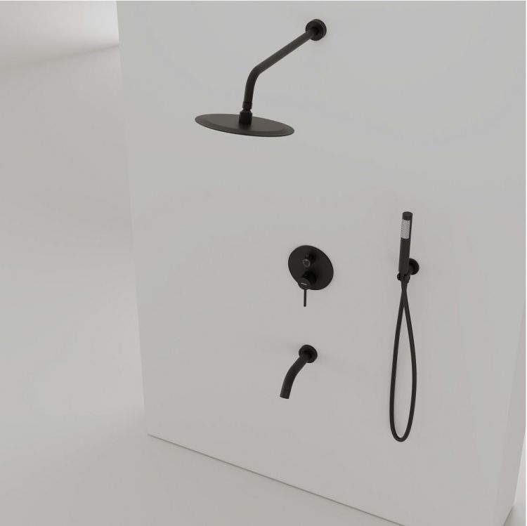 Душевой комплект SANCOS Select встраиваемый для душа, цвет чёрный матовый, SC3004MB