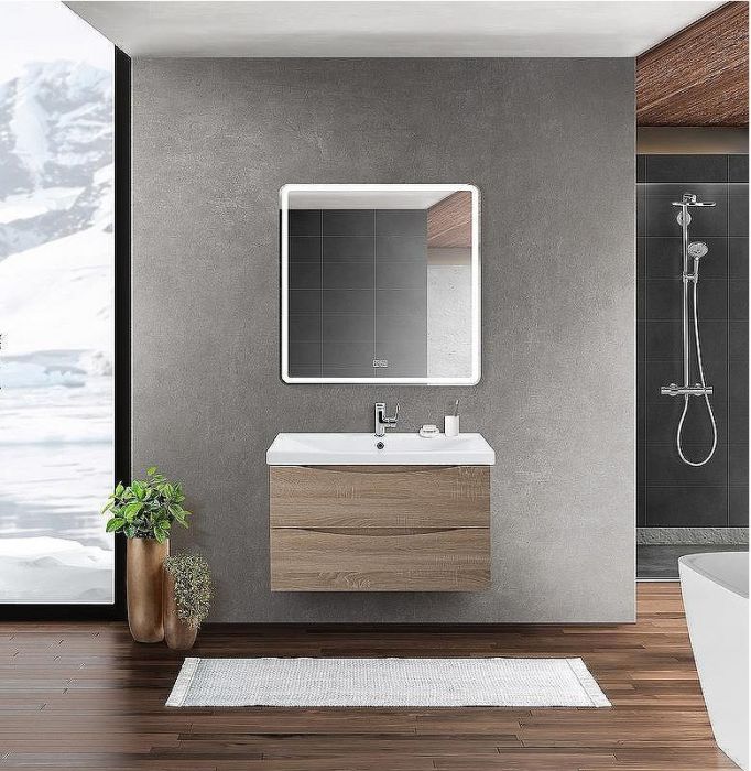 Тумба под раковину BelBagno Marino-Cer 80 MARINO-CER-800-2C-SO-WO-P подвесная Rovere Bianco