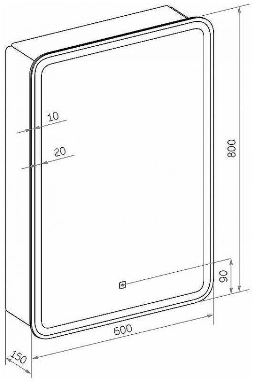 Зеркальный шкаф Sintesi Corso 60 SIN-SPEC-CORSO-60 с подсветкой Белый с сенсорным выключателем