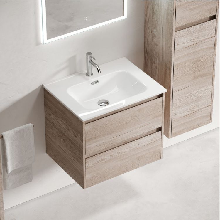 Тумба подвесная SANCOS под раковину Libra, дуб галифакс натуральный 590х450х500 мм, LB60EG Тумба подвесная SANCOS под раковину Libra, дуб галифакс натуральный 590х450х500 мм, LB60EG