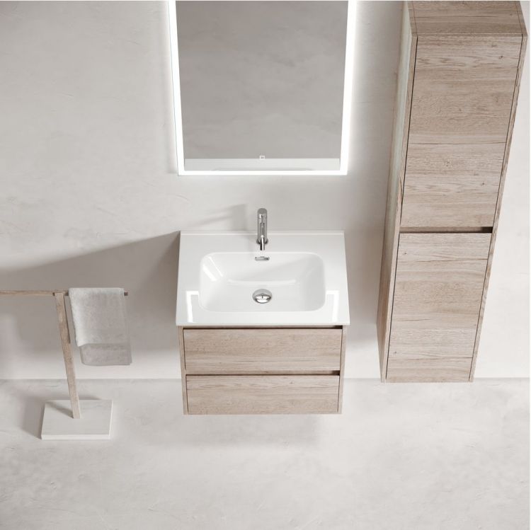 Тумба подвесная SANCOS под раковину Libra, дуб галифакс натуральный 590х450х500 мм, LB60EG Тумба подвесная SANCOS под раковину Libra, дуб галифакс натуральный 590х450х500 мм, LB60EG