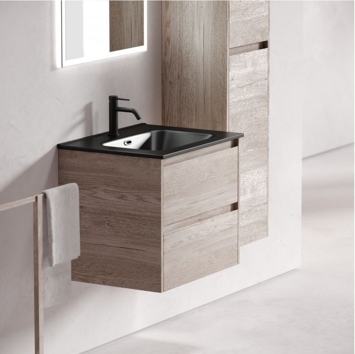 Тумба подвесная SANCOS под раковину Libra, дуб галифакс натуральный 590х450х500 мм, LB60EG