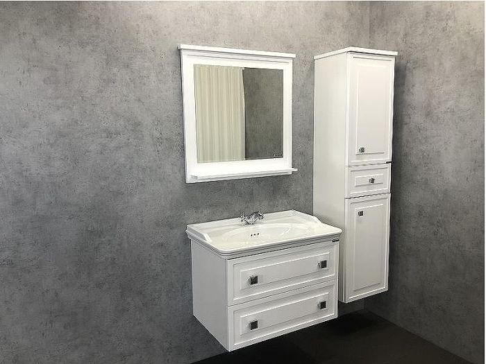 Тумба с раковиной Comforty Феррара 80 00004151060 подвесная Белая