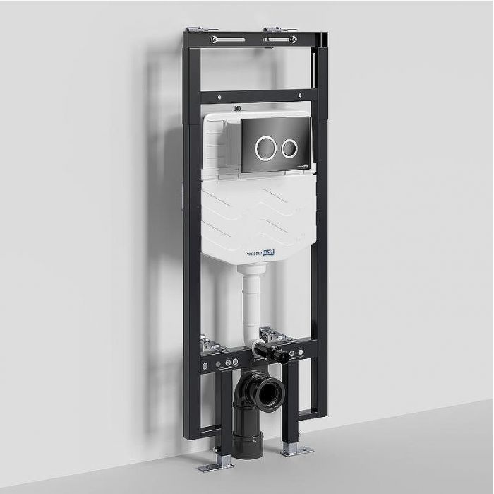 Инсталляция WasserKRAFT Dinkel 58TLT.010.ME.PB01 для унитаза с клавишей смыва Черный глянец
