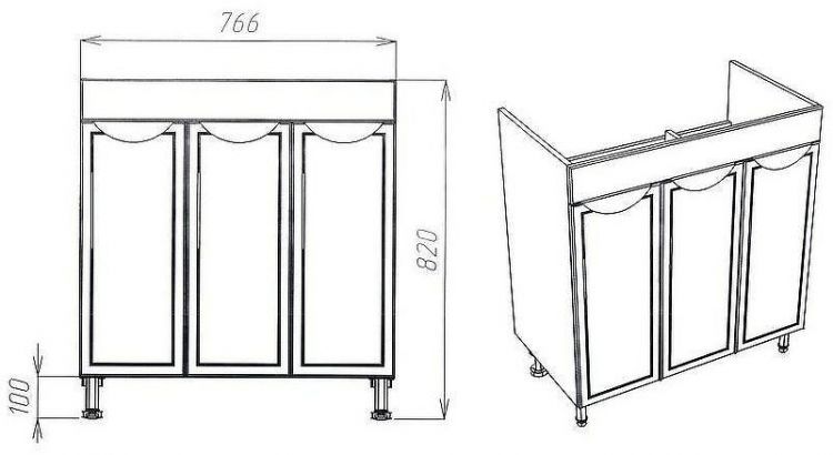 Тумба под раковину VIANT Лима 80 VLIM80CO-T3ST Белая Тумба под раковину VIANT Лима 80 VLIM80CO-T3ST Белая