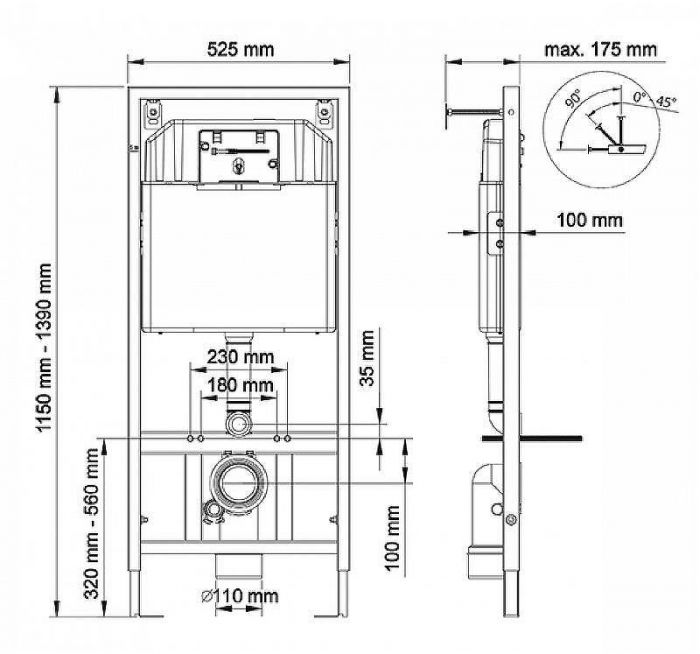 Инсталляция Berges Novum 040237 для унитаза с клавишей смыва Белый Хром