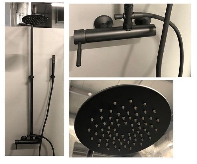 Душевая система Fiore Xenon 44NN5168 с термостатом цвет Черный матовый