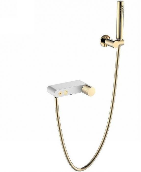 Смеситель для ванны Boheme Stick 123-WG.2 Белый матовый Золото