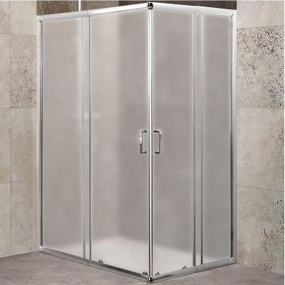 Душевой уголок BelBagno Unique 115х90 UNIQUE-AH-2-100/115-75/90-P-Cr профиль Хром стекло рифленое