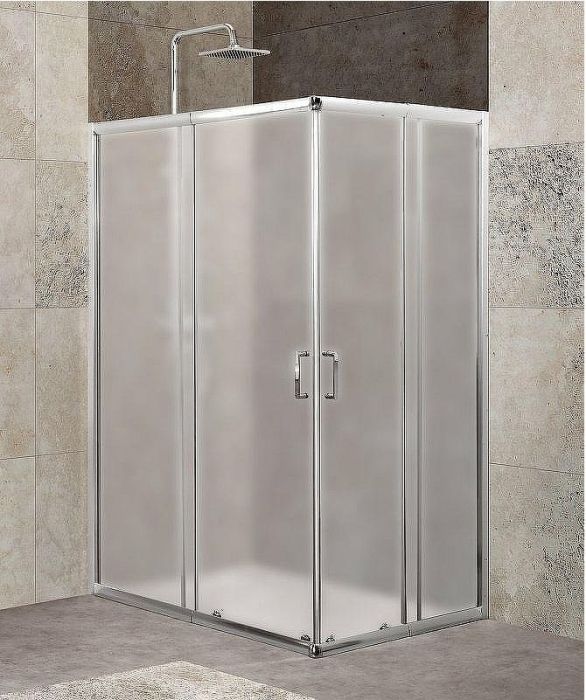 Душевой уголок BelBagno Unique 115х90 UNIQUE-AH-2-100/115-75/90-P-Cr профиль Хром стекло рифленое