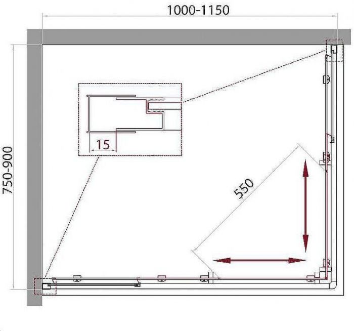Душевой уголок BelBagno Unique 115х90 UNIQUE-AH-2-100/115-75/90-P-Cr профиль Хром стекло рифленое