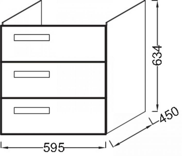 Тумба под раковину 60 см Jacob Delafon Rythmik EB1307-N18 белый блестящий