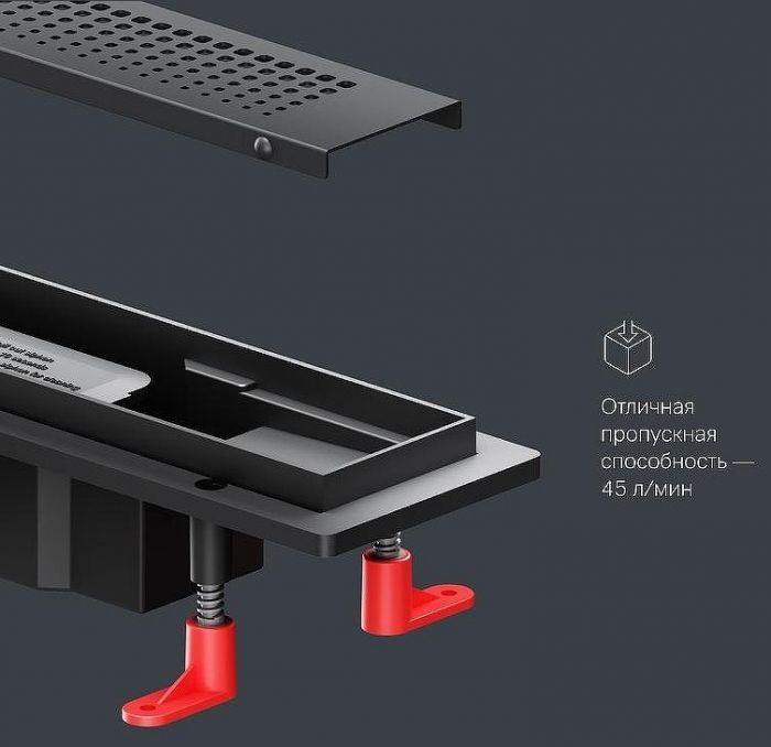 Душевой лоток AM.PM PrimeFlow 40 W02SC-P11-040-01BM с Черной матовой решеткой Cut Gradient