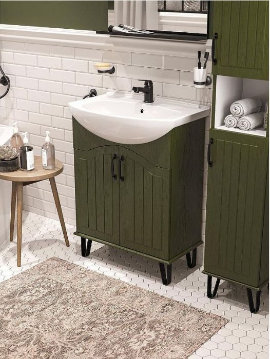 Тумба с раковиной DIWO Сочи 65 цвет Зеленый