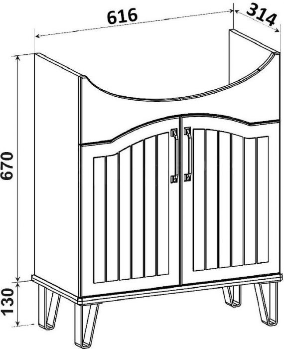 Тумба с раковиной DIWO Сочи 65 цвет Зеленый