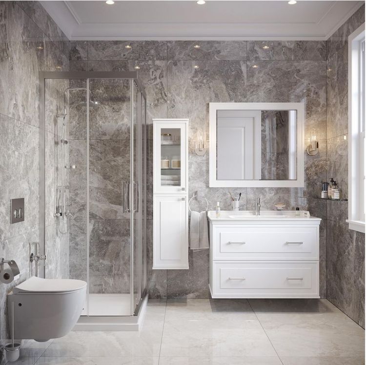 Шкаф пенал STWORKI Хадстен 34 L С16832 подвесной цвет Белый