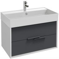 Тумба под раковину Jacob Delafon VIVIENNE, 80 см, 2 ящика, без ручек, серая, EB1584-N18-S40
