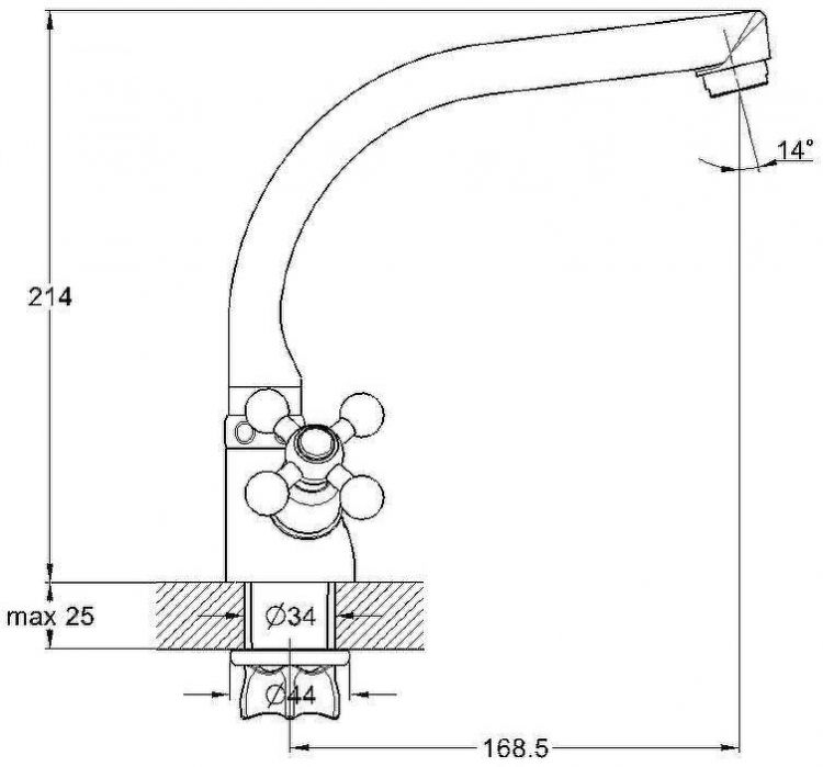 Смеситель для кухни G-Lauf QTZ4-D827 Хром