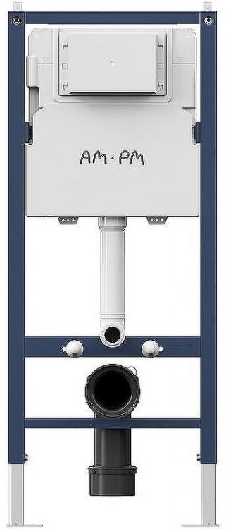 Комплект унитаза с инсталляцией AM.PM Sense FlashClean IS90238.741701 с сиденьем Микролифт и Черной матовой клавишей смыва