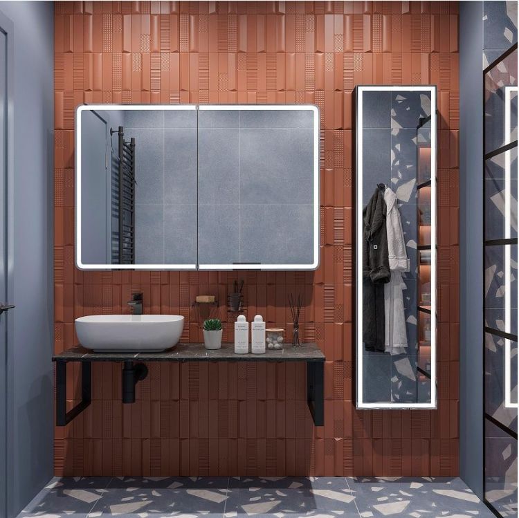 Комплект мебели для ванной DIWO Элиста 120 подвесной цвет Черный муар Черный мрамор