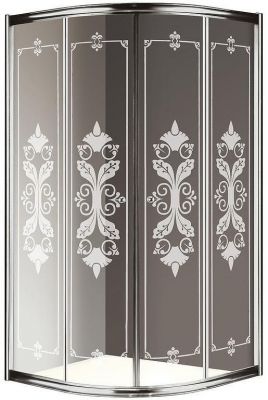 Душевой уголок Cezares Giubileo R2 90x90 GIUBILEO-R-2-90-SCORREVOLE-CP-Cr профиль Хром стекло прозрачное с матовым рисунком