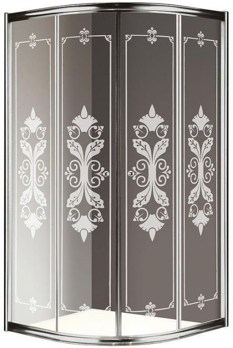 Душевой уголок Cezares Giubileo R2 90x90 GIUBILEO-R-2-90-SCORREVOLE-CP-Cr профиль Хром стекло прозрачное с матовым рисунком