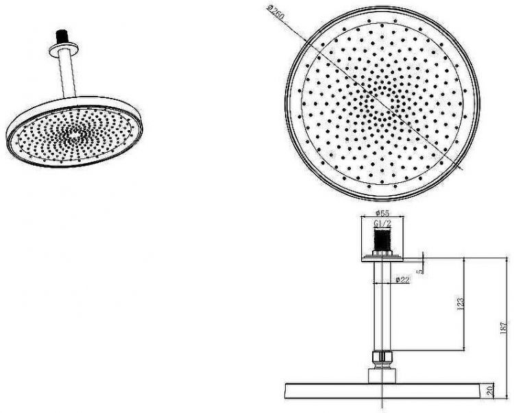 Верхний душ Aquatek AQ2070CR Хром Верхний душ Aquatek AQ2070CR Хром