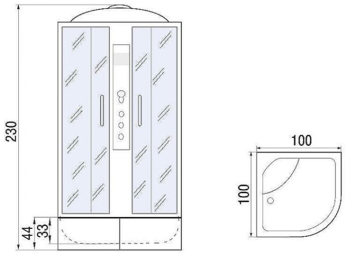 Душевая кабина River Dunay XL 100x100 MT 10000006195 с поддоном