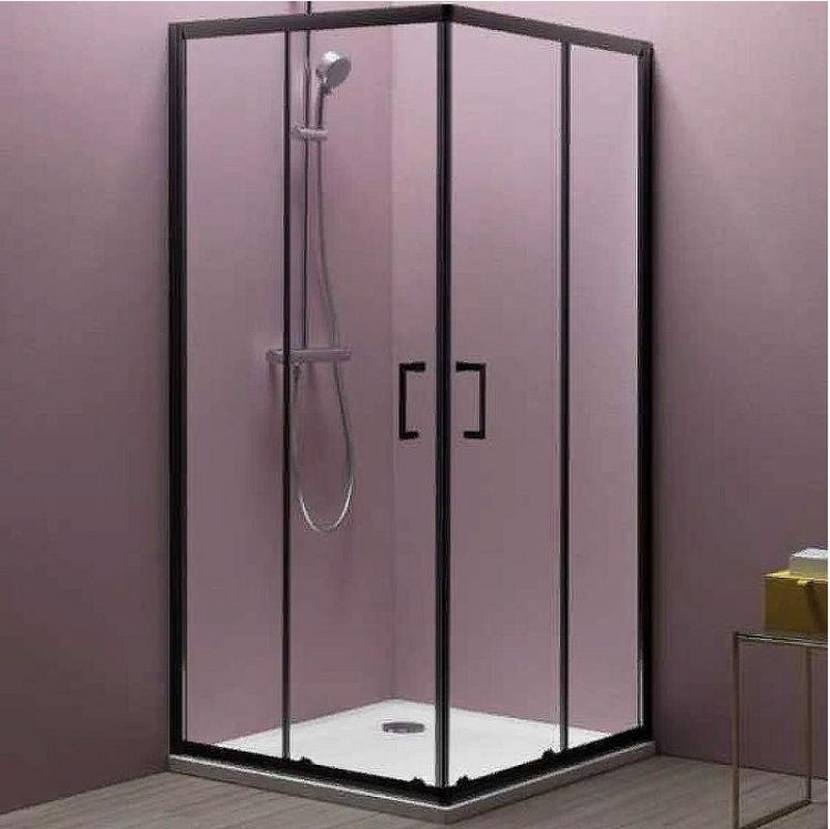 Душевой уголок Kolpa San Eco Quat TKK 90x90 515280 профиль Черный стекло прозрачное