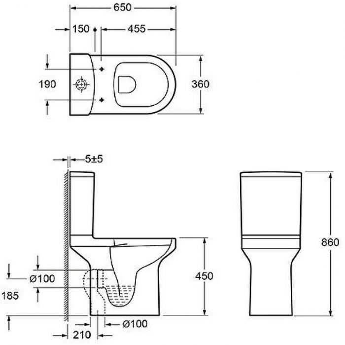 Унитаз компакт Jacob Delafon Elite E38597-00 без бачка и сиденья