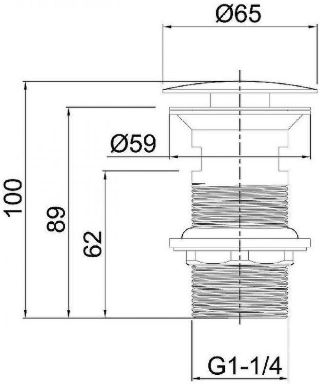 Донный клапан WellWant WWS02110M click-clack Хром