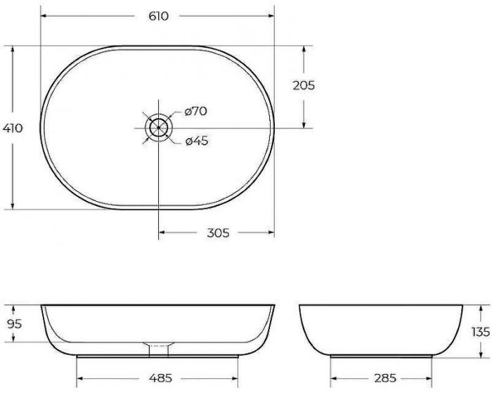 Раковина-чаша BelBagno 61 BB1348 Белая