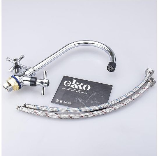 Смеситель для кухни Ekko E49118-8 цвет Хром Черный