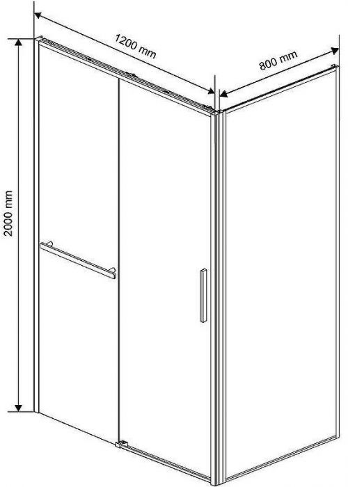 Душевой уголок Vincea Slim Soft 120х80 VSR-1SS8012CLB профиль Черный стекло прозрачное