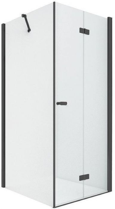 Душевой уголок New Trendy New Soleo Black 80х110 R D-0238A/D-0148B профиль Черный стекло прозрачное