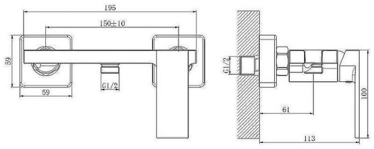 Гигиенический душ со смесителем Haiba HB5517-3 Оружейная сталь