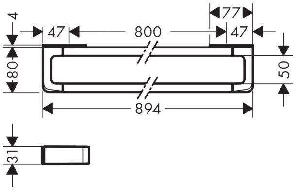 Axor Universal Полотенцедержатель 80см., подвесной, цвет: полированное золото