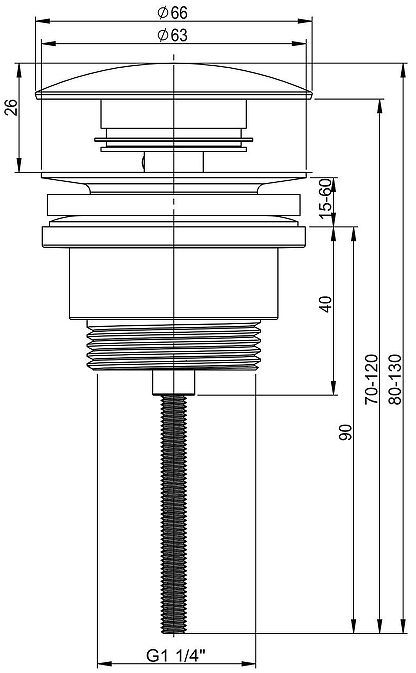 Донный клапан Wellsee Drainage System 182141000 click-clack цвет Золото
