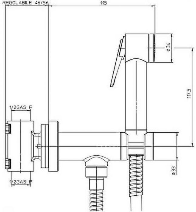 Гигиенический душ со смесителем Bossini Paloma Flat E37015B.045 Белый