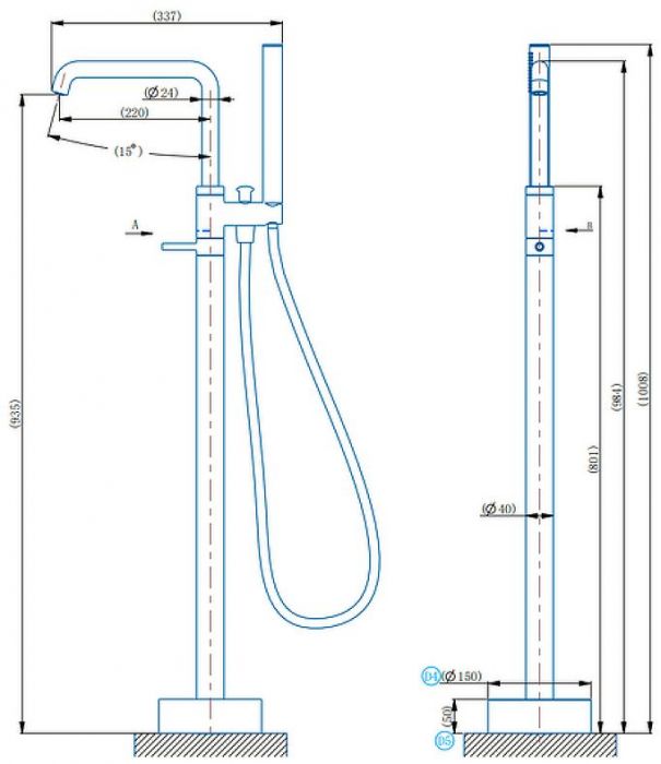 Смеситель для ванны Arrow N11YG609GG цвет Серый