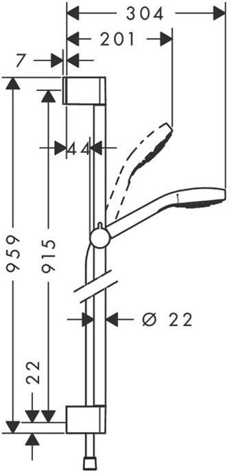 Hansgrohe Croma Select E Multi Uni Душевой гарнитур, цвет: хром