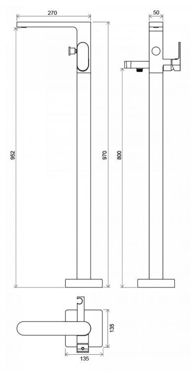 Смеситель Ravak Chrome CR 080.00 напольный Смеситель Ravak Chrome CR 080.00 напольный