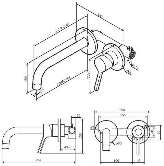 Смеситель для раковины AM.PM X-Joy S F85B72622 Черный матовый