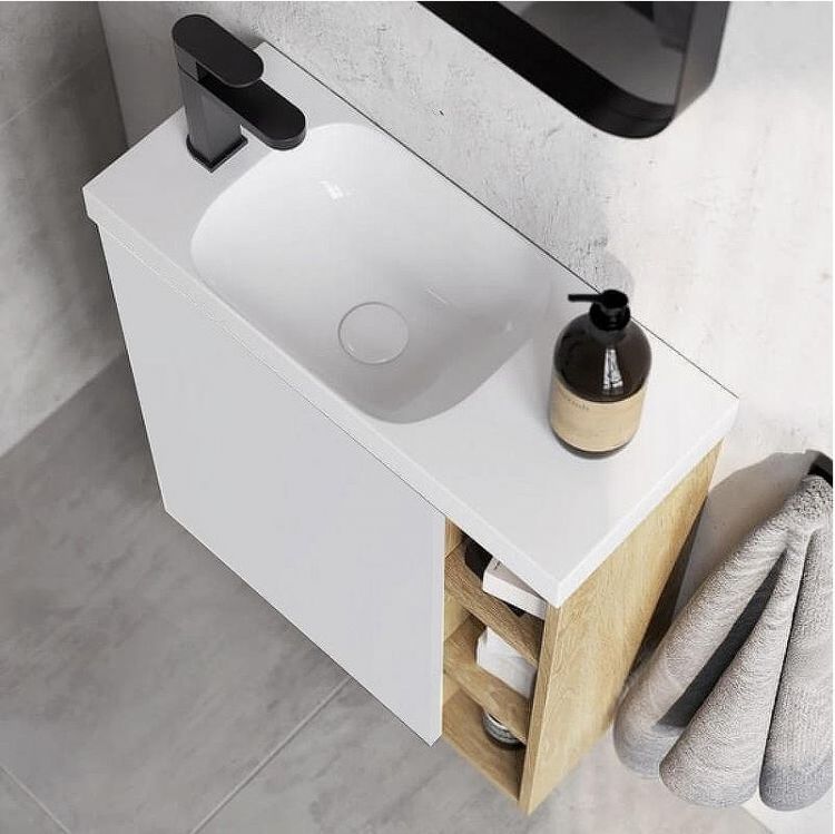 Корпус тумбы под раковину Aqwella Alba 60 L ALB0106LDD подвесной Дуб Давос